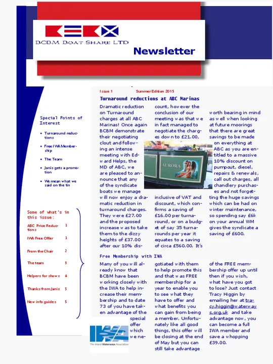 Summer 2015 Newsletter